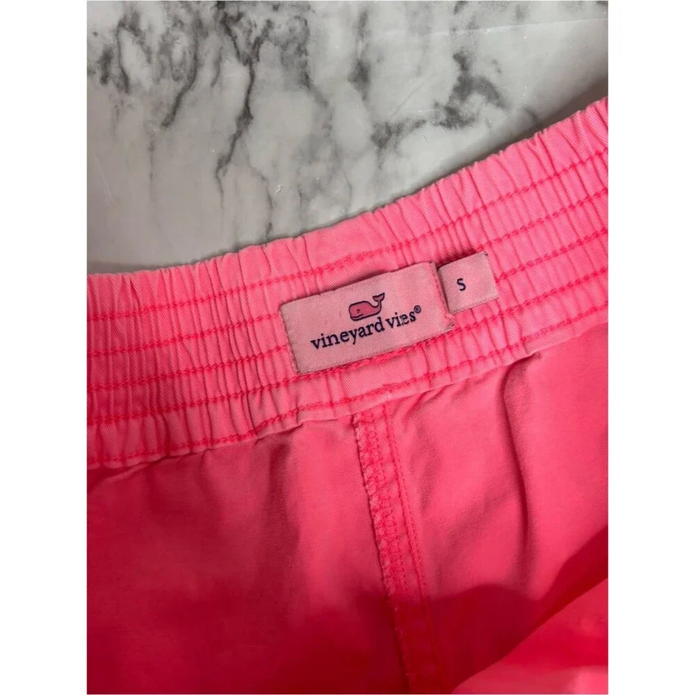 Vineyard Vines cotton blend Neon Pink Elastic Waist Shorts small casual summer